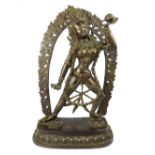 Bronze statue of Hindu goddess Kali, destroyer of evil,