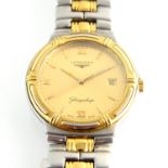 Longines, a bi-metal Flagship bracelet watch, quartz movement, reference L5 651 3, serial 28761799,