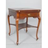 Edwardian mahogany envelope card table,