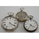 A silver pocket watch, the dial and movement both signed Marshall, Leicester,