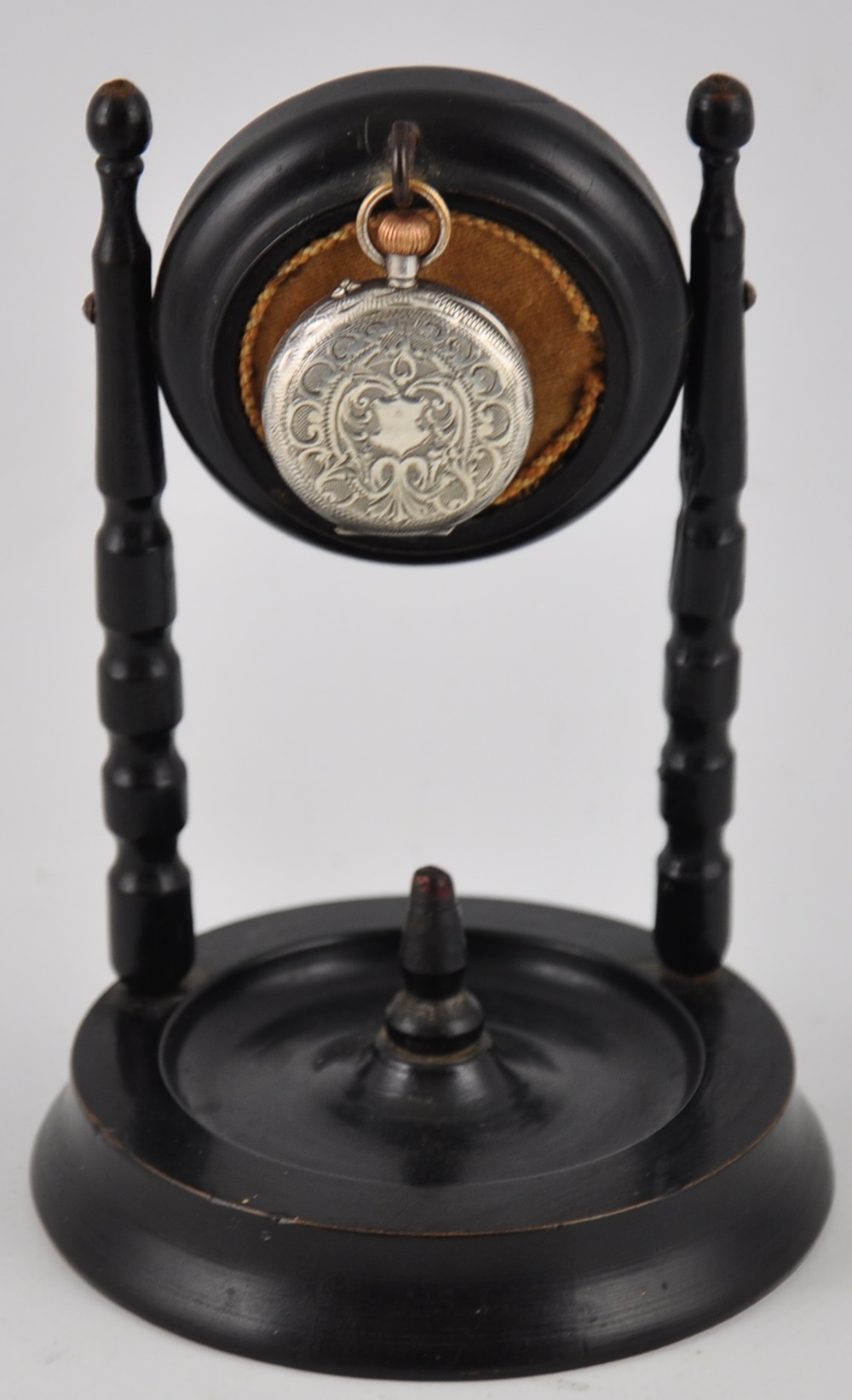 A Swiss silver ladies' fob watch, the back with chased decoration incorporating vacant cartouche, - Image 2 of 2