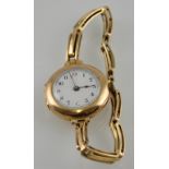 An early 20th century ladies 9ct gold wristwatch, with expandable strap,