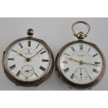 Two silver pocket watches, both John Forrest, London, Chronometer maker to the Admiralty,