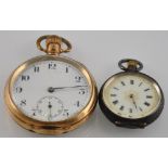 An early 20th century French white metal keyless wind ladies pocket watch,