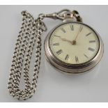 A 19th century pair case pocket watch, the movement signed Jn.