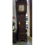 A 19th Century 30 hour longcase clock dial with later movement and later oak cased