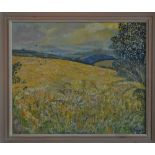 M Martin, summer pasture, oil on canvas,