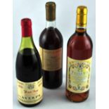 Three bottles of vintage wine including a 1976 Pinot Noir