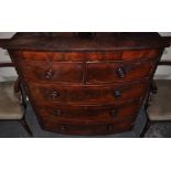 A George IV mahogany bow front five drawer chest, W.