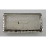 A 19th Century French rectangular silver snuff box with engraved decoration