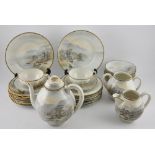 A Japanese porcelain twenty-eight piece part tea service,