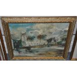 Oil on canvas, verso titled 'Sunday Morning' and dated 1906, indistincly signed lower right,