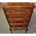 A small 1920's oak 4 drawer chest on cabriole legs, H.