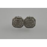 A pair of Chanel style set cubic zirconia earrings