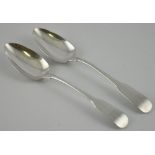 A pair of George III silver dessert spoons London 1811 by William Weston