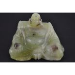 A 19th Century carved jade figure of a Buddha,