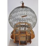 A vintage style wirework pagoda birdcage