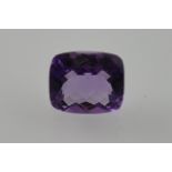 An unmounted rectangular faceted amethyst