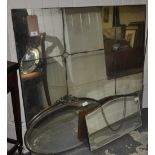 A square nine plate modern wall mirror, 100 x 100cm,