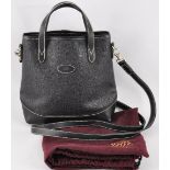 A black Mulberry scotchgrain leather shoulder 'Hellier' handbag with dustbag and care instructions
