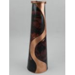 A Sam Fanaroff copper vase, initialled to base. H: 28cm