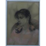 J. Buckley (20th century British school), portrait study of a lady, pastel drawing, signed lower