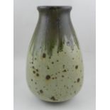 Barbara Cass (British 1921-1992)  'Arden Studio' pottery vase, with drip glaze decoration on a cream