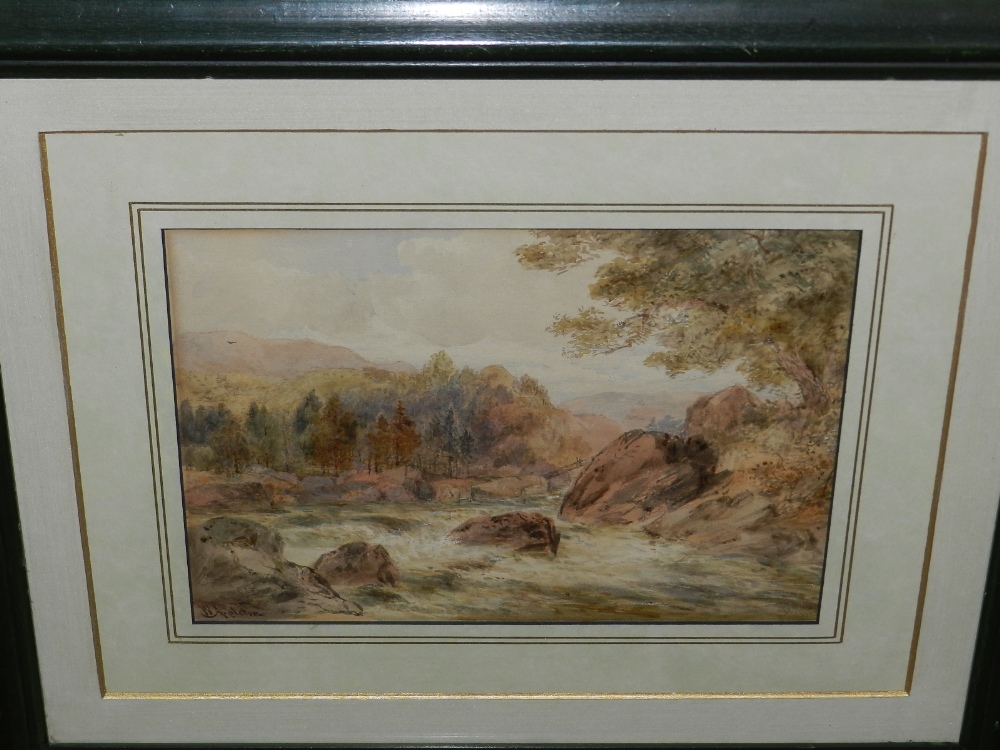 W. Appleton (British, 1800-1900), A View of a River in a Wooded Landscape, watercolour, signed lower