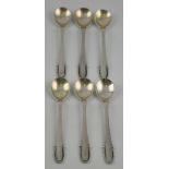 A set of six George Jenson silver teaspoons,