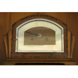 An Art Nouveau coromandel and walnut case Perivale anvil 14 day mantel clock