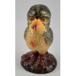 A Martinware style pottery grotesque bird jar and cover,