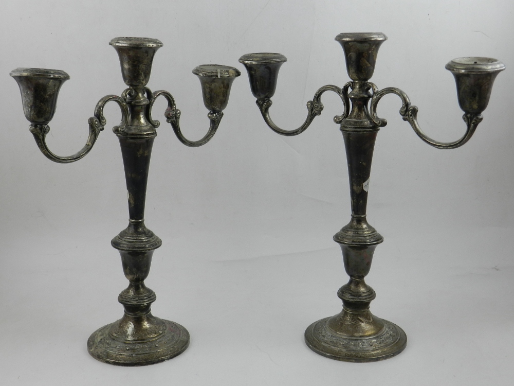 A pair of two branch candelabra, stamped Sterling to reverse. H.32cm - Image 2 of 2