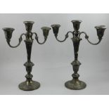 A pair of two branch candelabra, stamped Sterling to reverse. H.32cm