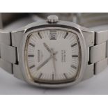 A vintage Longines stainless steel Conquest gentleman's automatic wristwatch,
