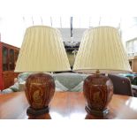 A pair of table lamps in the Oriental style,