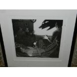 Martin Ridgwell, Shadow Play, etching, signed and titled in pencil, 34 x 39cm.