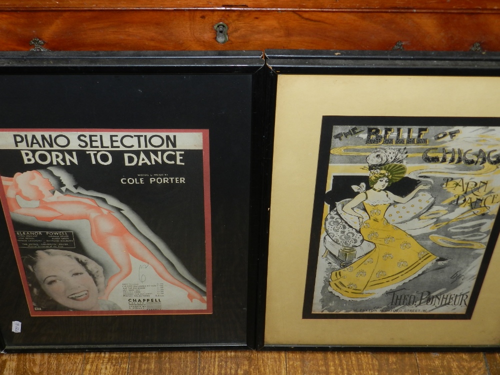 Five early 20th century music and bar posters, to include Rudy Vallee 'My Heart Belongs to the Girl,