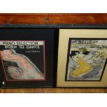 Five early 20th century music and bar posters, to include Rudy Vallee 'My Heart Belongs to the Girl,