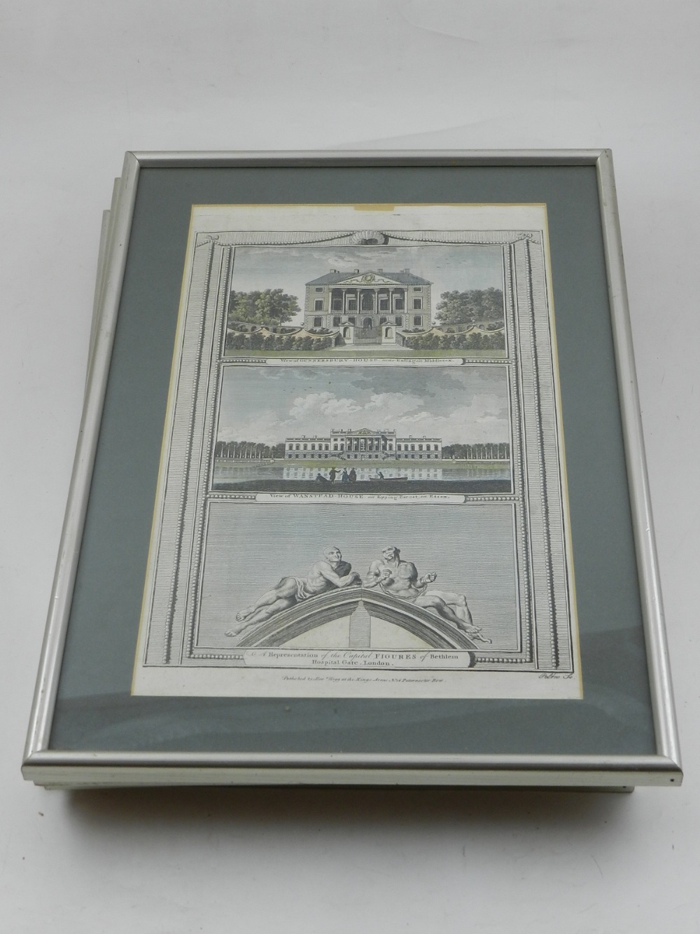 Eight 19th century coloured architectural engravings, - Image 2 of 2