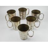 A set of six English electroplated mugs