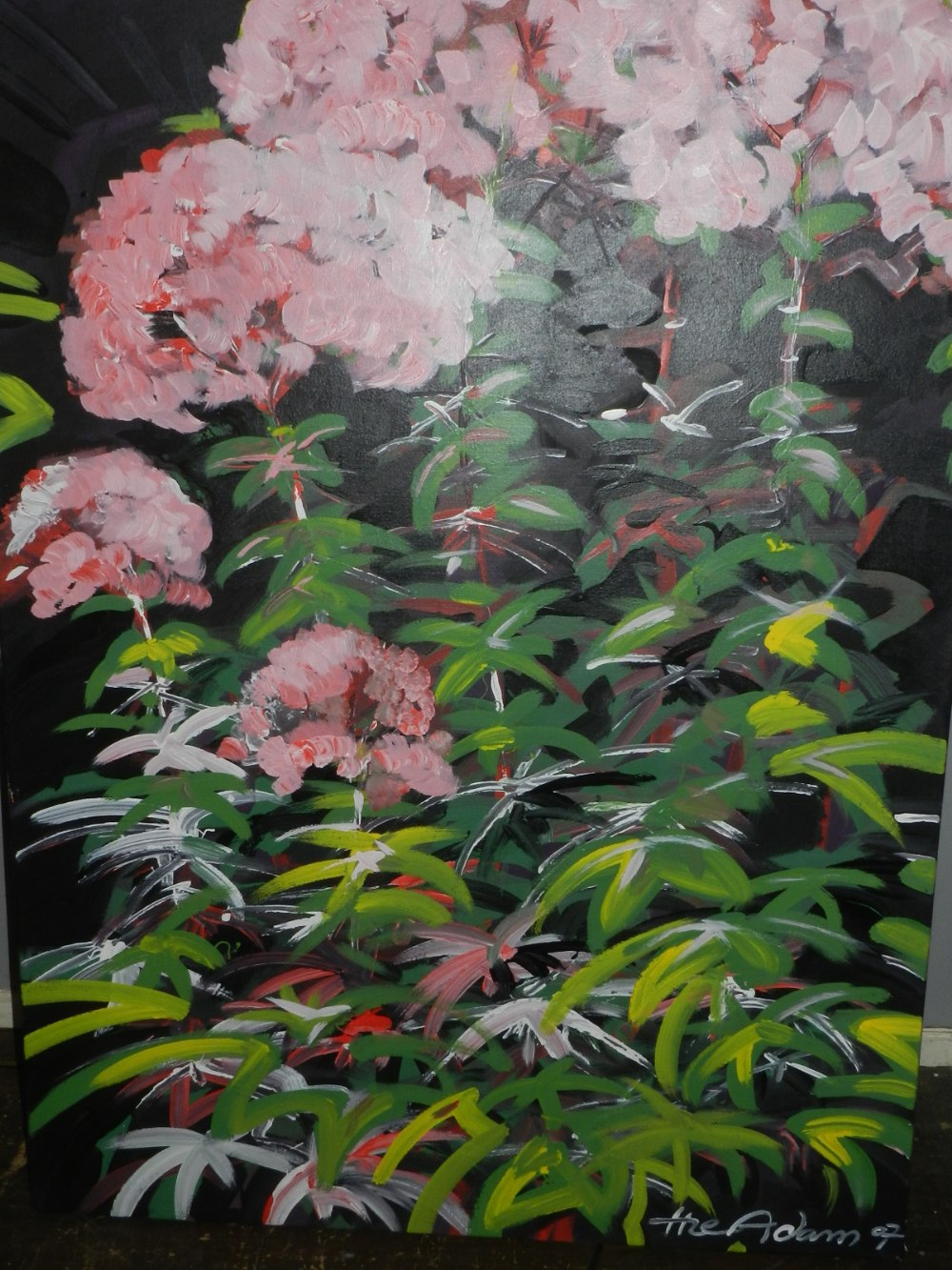 Theodore Adam (Contemporary school), Pink Flowers, oil on canvas, signed and dated 07 lower right.