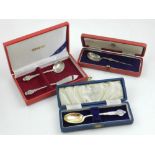 A cased silver spoon by Mappin & Webb, for the Silver Jubilee of George V, together with a