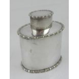 A Victorian silver plated tea caddy, Atkin Bros,