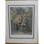 A pair of 18th century style equestrian colour engravings, H: 50cm W: 37cm, (2).