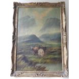 H. Morris, (19th century Scottish school). A scene of Highland cattle grazing, oil on board,