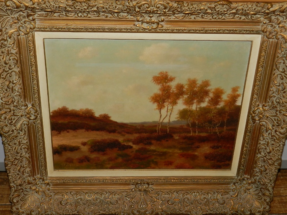 George Frederik Teyssen (Dutch, 1873-1955), a landscape, oil on canvas, signed lower left. H.