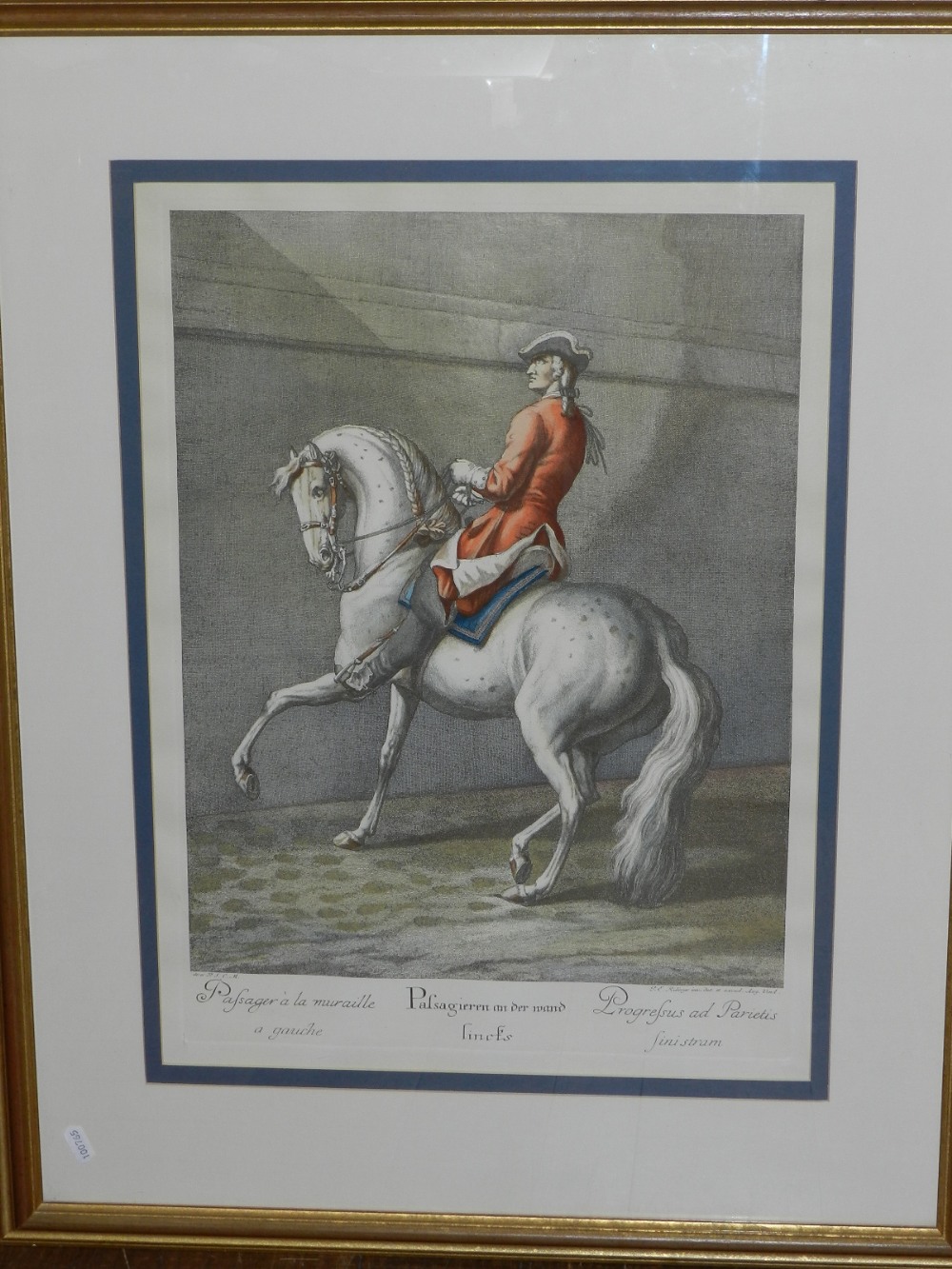 A pair of 18th century style equestrian colour engravings, H: 50cm W: 37cm, (2). - Image 3 of 3