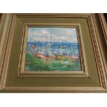 20th century school, a study of boats, oil on board, unsigned. H. 19cm W.