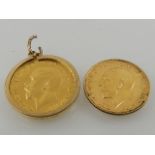 Two George V gold half sovereigns, 1914,