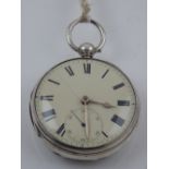 A silver Robert Westmore open faced pocket watch, the enamel dial with Roman numerals,